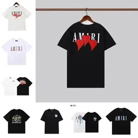 AMIRI Love Letters Cotton Loose Short Sleeve T-Shirt-2776  