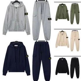 Stone Island zip-up hoodie and sweatpants set-5246  