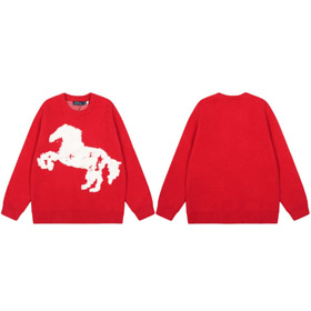 Polo Ralph Lauren Terry Embroidered Jacquard Crew Neck Knit Sweater-6372  