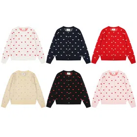 AMIPARIS New Heart Print Jacquard Knit Sweater-6391  